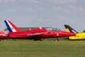 Former Royal Air Force RAF Red Arrows aerobatic display team Folland Gnat T Mk.1 jet trainer aircraft G-TIMM XS111 Royalty Free Stock Photo