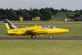 Former Royal Air Force RAF 1950`s era Folland Gnat T Mk.1 jet trainer aircraft G-MOUR.