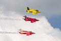 Former Royal Air Force RAF 1950`s era Folland Gnat T Mk.1 jet trainer aircraft G-MOUR