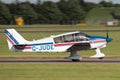 Robin DR-400-180 light aircraft G-JUDE on the runway prior to takeoff. Royalty Free Stock Photo