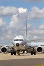 United States Navy USN Boeing P-8A Poseidon Maritime patrol and Anti-Submarine warfare aircraft. Royalty Free Stock Photo