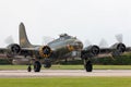 World War II era Boeing B-17 Flying Fortress bomber aircraft `Sally B` G-BEDF. Royalty Free Stock Photo