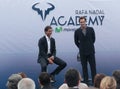 Rafa Nadal and Roger Federer gesturing