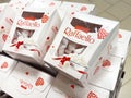 Raffaello confectionery boxes stacked in store display Royalty Free Stock Photo