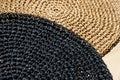 Raffia black and beige, crochet pattern Royalty Free Stock Photo