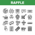 Raffle Gamble Lottery Collection Icons Set Vector Royalty Free Stock Photo