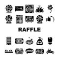 Raffle Lottery Game Collection Icons Set Vector Royalty Free Stock Photo