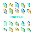 Raffle Lottery Game Collection Icons Set Vector Royalty Free Stock Photo