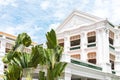 Raffles Hotel Singapore against the clear blue sky Royalty Free Stock Photo
