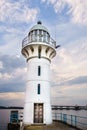 Raffles Marina Lighthouse, built in 1994 and overlooking the Tuas Second Link - Singapore\'s second causeway to Malaysia.