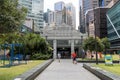 Raffles place subway entrance building in Singapore