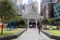 Raffles place subway entrance building in Singapore