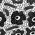 Rafflesia flowers and tropical millipedes monochrome seamless pattern. Perfect print for tee, paper, textile and fabric. Summer