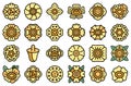 Rafflesia icons set vector flat