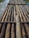 Bamboo raft for rafting on the river Royalty Free Stock Photo