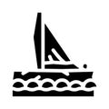 raft boat glyph icon vector illustration flat Royalty Free Stock Photo