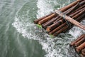 Raft floating on water Royalty Free Stock Photo