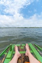 Raft ride at the mouth of the river where the water of the Ipojuca River meets the sea