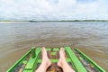 Raft ride at the mouth of the river where the water of the Ipojuca River meets the sea