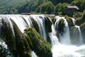 Raft at top of Strbacki Buk Waterfall