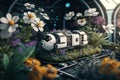 rafted, surrealistic imagery Garden of Floating Flowers: Insanely Detailed Space Station in Unreal Engine 5