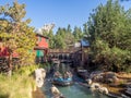 Rafters enjoying the Grizzly River Run, Disney California Adventure Park Royalty Free Stock Photo