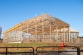 rafters and frame of the new building Royalty Free Stock Photo