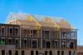 rafters and frame of the new plywood apartment Royalty Free Stock Photo