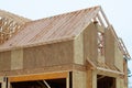 rafters a new plywood house roof frame residental Royalty Free Stock Photo