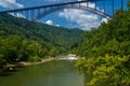 Rafters at the New River Gorge Bridge in West Virginia Royalty Free Stock Photo