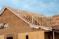 rafters and walls of a plywood house new Royalty Free Stock Photo