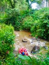 rafting activities through fast-flowing wild rivers with lots of big rocks