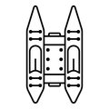 Rafting boat icon, outline style