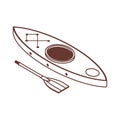Isometric Kayak Boat Line Icon