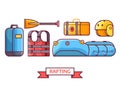 Rafting and Boating Equipment Icons