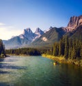 Rafting on the Bow River near Canmore in Canada