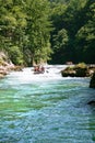 Rafting in the canyon of River Neretva Royalty Free Stock Photo