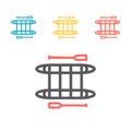 Rafting catamaran flat icon. Vector signs for web graphics