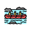 rafting extreme sport color icon vector illustration