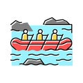 rafting extreme sport color icon vector illustration