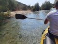 Rafting kayak in river acheron summer season , sports in greece