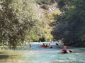 Rafting kayak in river acheron summer season , sports in greece