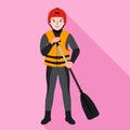 Rafting man all equipment icon, flat style Royalty Free Stock Photo