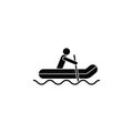 Rafting, man, icon. Element of simple icon for websites, web design, mobile app, infographics. Thick line icon for website design Royalty Free Stock Photo