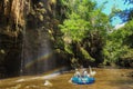 Rafting on a mountain river, Amazing Travel and popular viewpoint at Water Fall Thi Lo Su, Thailand