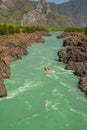Rafting on the mountain river Katun, Altay Republic Royalty Free Stock Photo