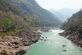 Rafting on the river Ganges near Laxman Jhula in india Royalty Free Stock Photo