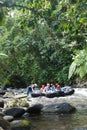 Rafting on a river in Mindo, Ecuador Royalty Free Stock Photo