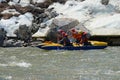 Rafting team float down the Irkut river