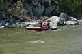 Rafting team float down the Irkut river